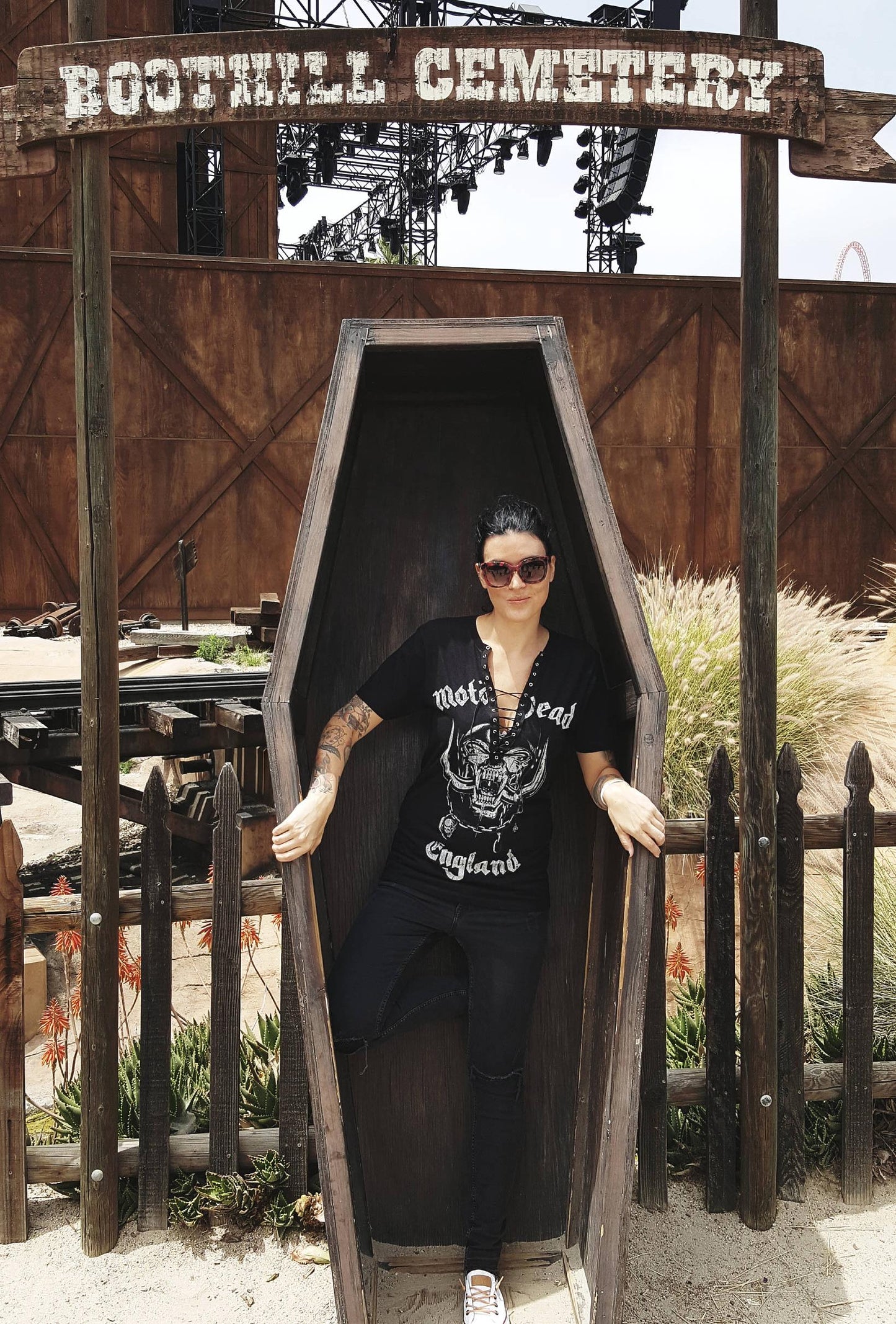 Motorhead Lace-Up Band Tee: Reworked Concert T-Shirt