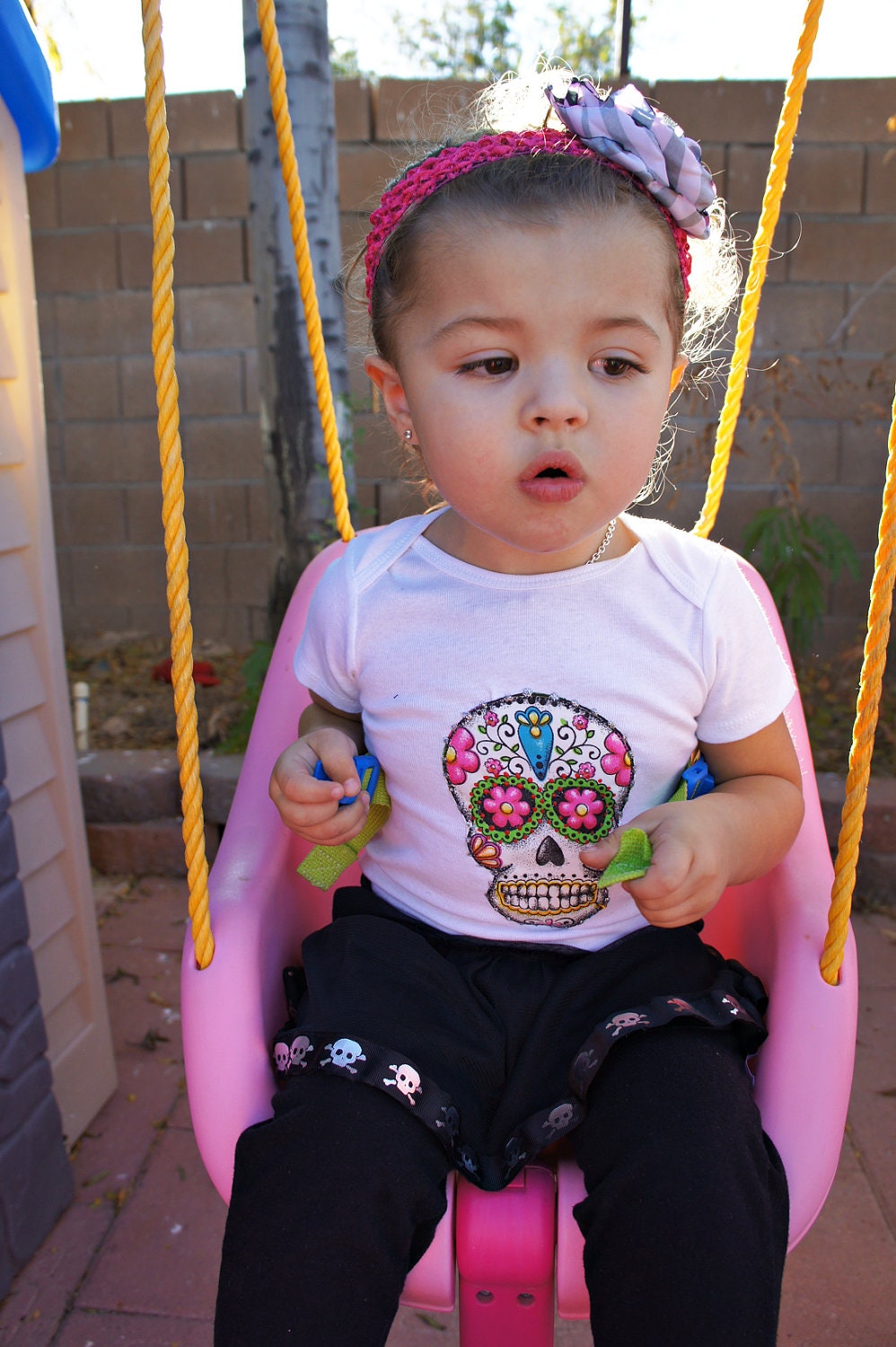 Olivia Paige - Little sugar skull rockabilly punk rock outfit bodysuit with  skirt