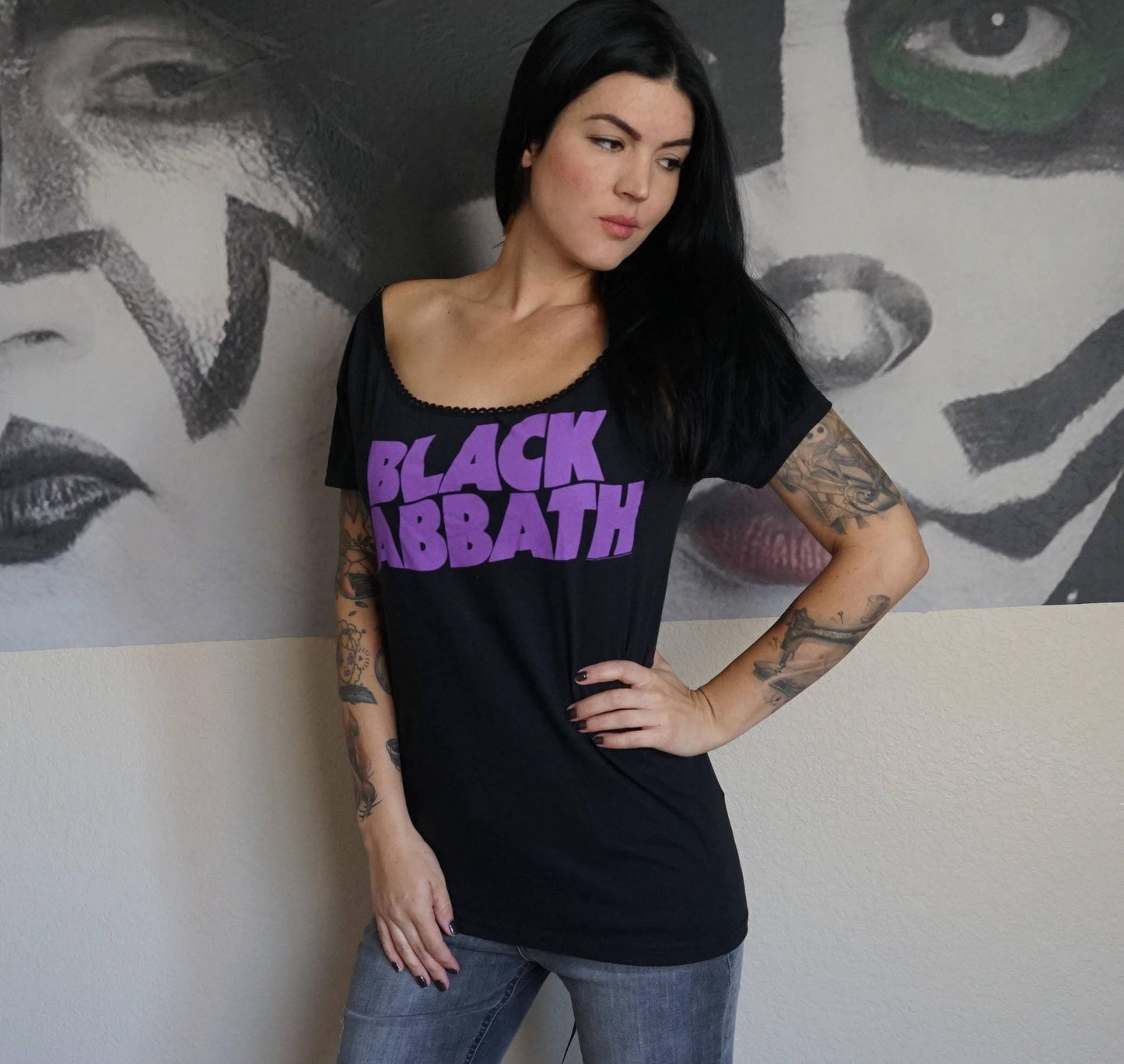 Ozzy Black Sabbath Lace-Up Band Tee: Upcycled Concert Shirt