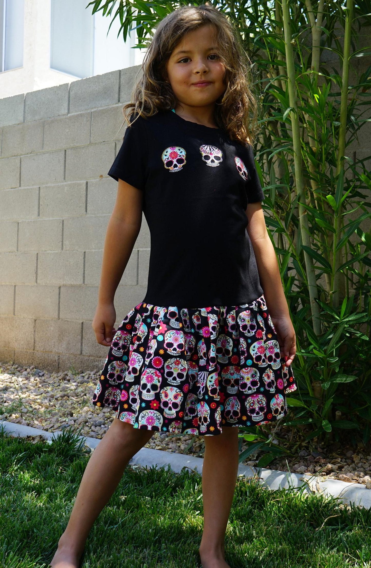 Olivia Paige - Little girls sugar skull rockabilly punk rock outfit Tattoo Dress  toddler