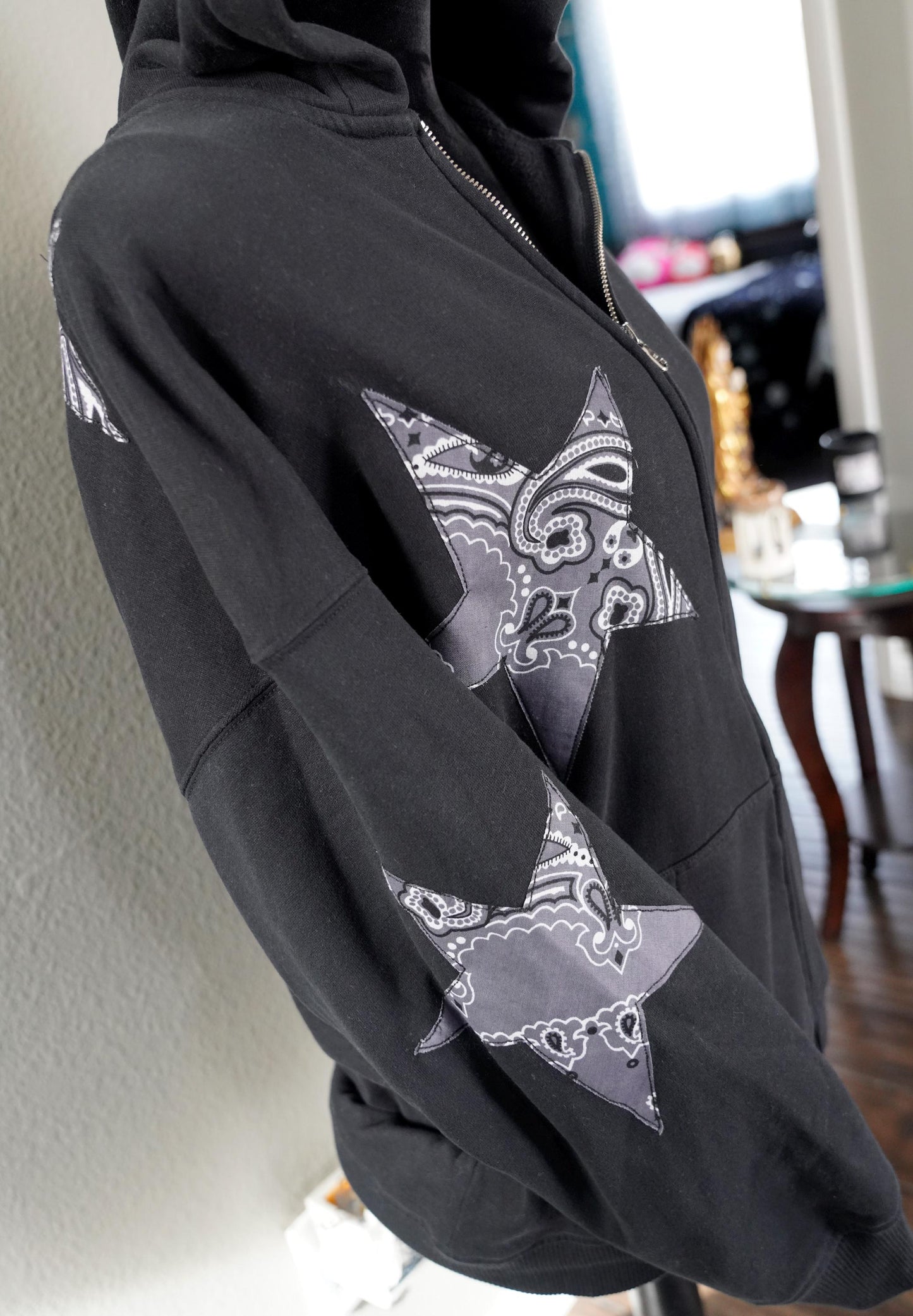 Olivia Paige - Patchwork hoodie bandana Stars  sweatshirt  hoodie  fleece