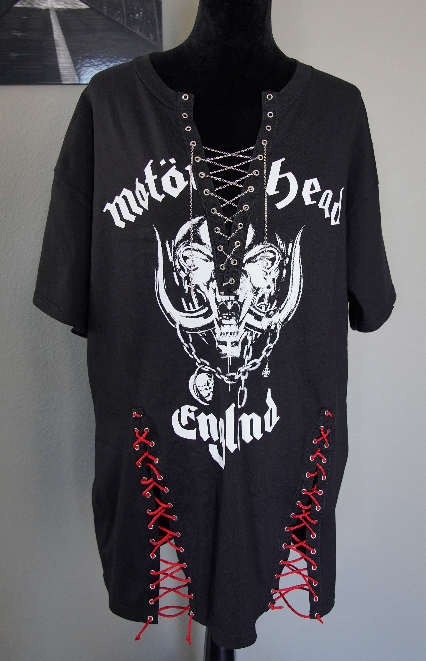 Motorhead Lace-Up Band Tee - Upcycled Concert Shirt