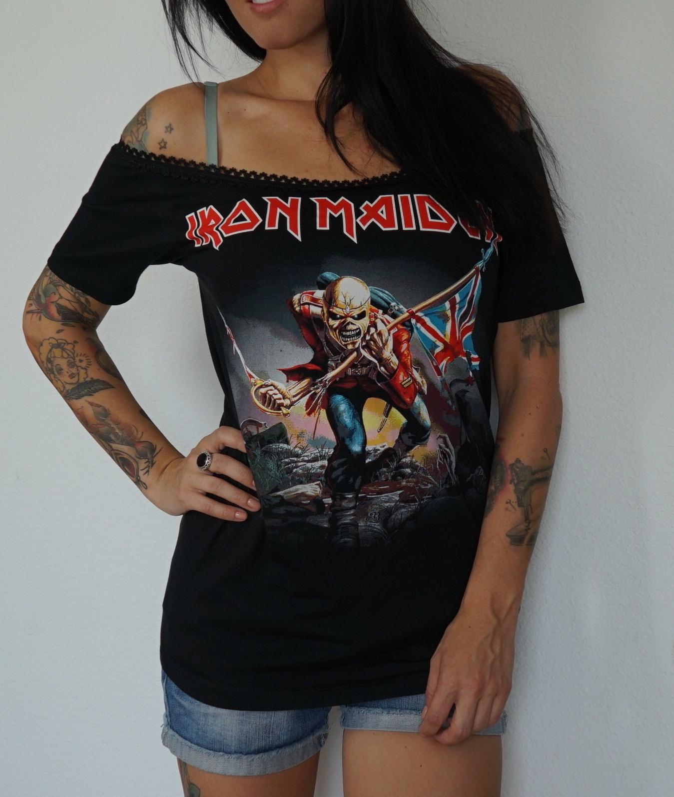 Iron Maiden Lace-Up Band Tee: Reworked Concert Shirt