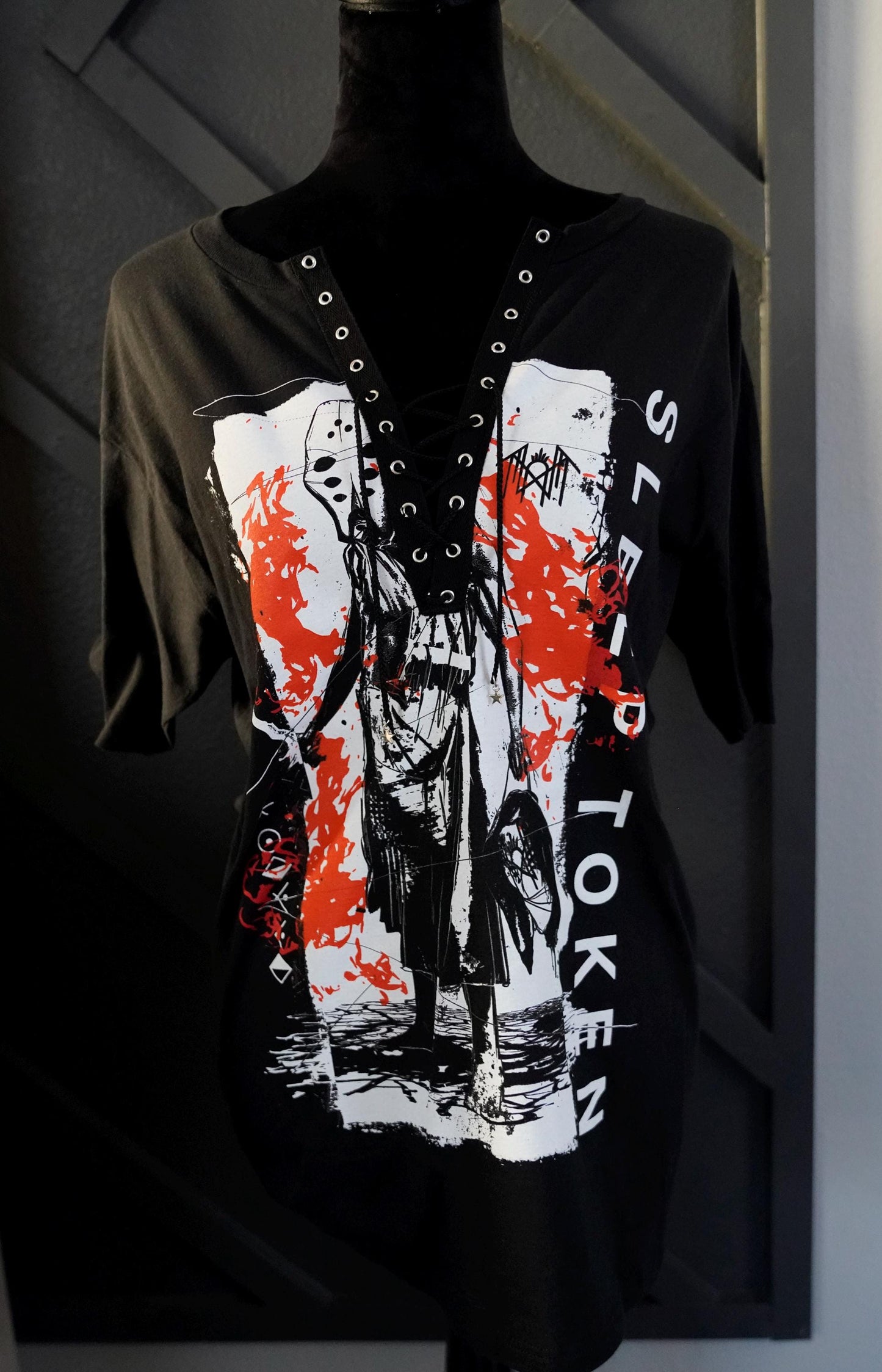 Sleep token Concert band shirt with front lace up with string Music Tee Rock