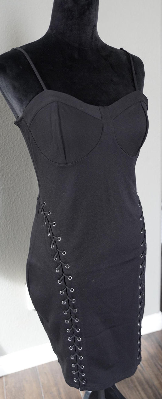 Olivia Paige -  Skinny Mid dress with Lace up