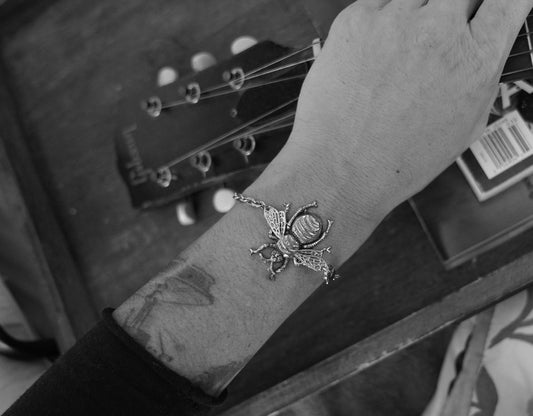 Olivia Paige -Bee Silver Rockabilly bracelet