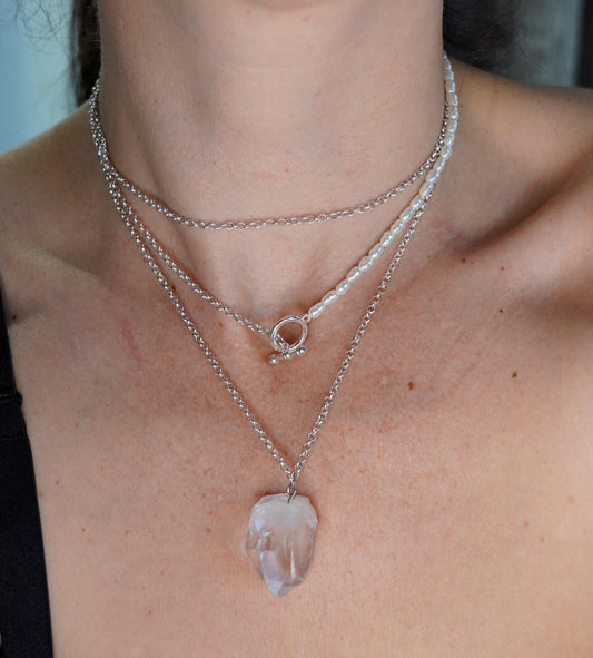 Olivia Paige -Chain RAW Crystal Gemstone  Necklace vintage style look
