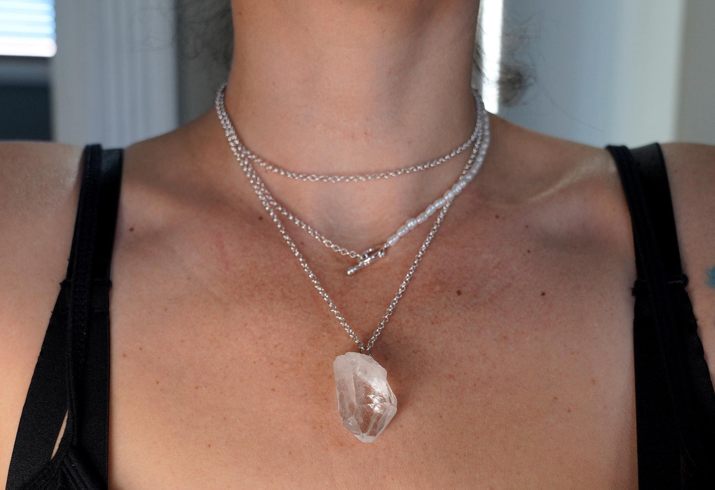 Olivia Paige -Chain RAW Crystal Gemstone  Necklace vintage style look