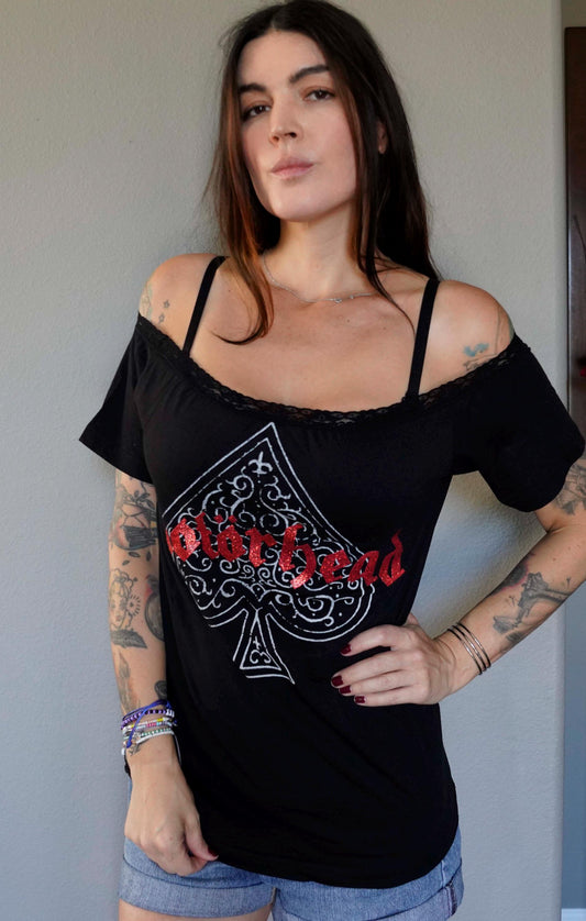 Motorhead Lace Up Band Tee: Reworked Concert T-Shirt