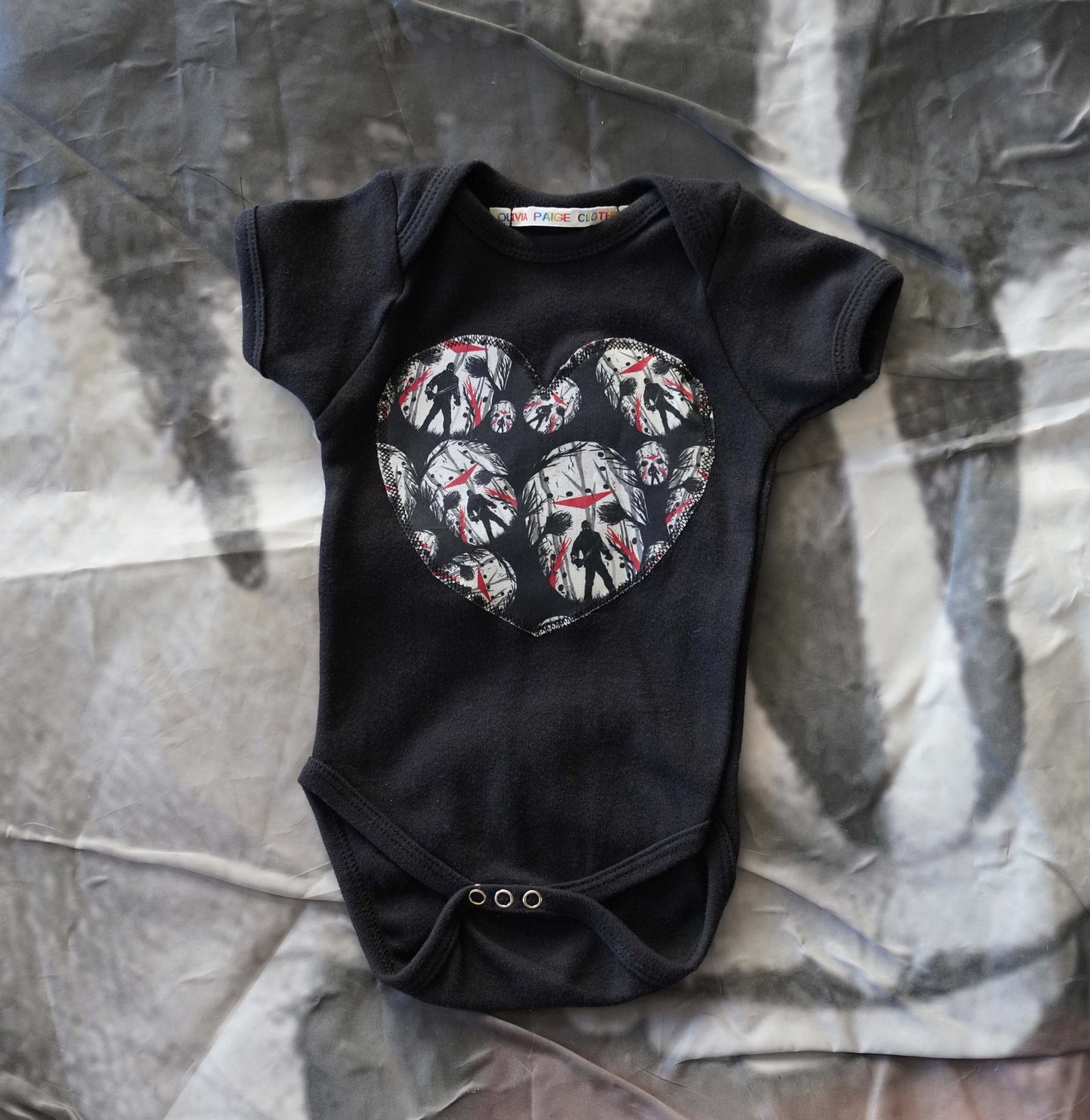 Olivia Paige - Horror Heart baby punk rock sugar skull Goalie Mask Halloween Friday 13th