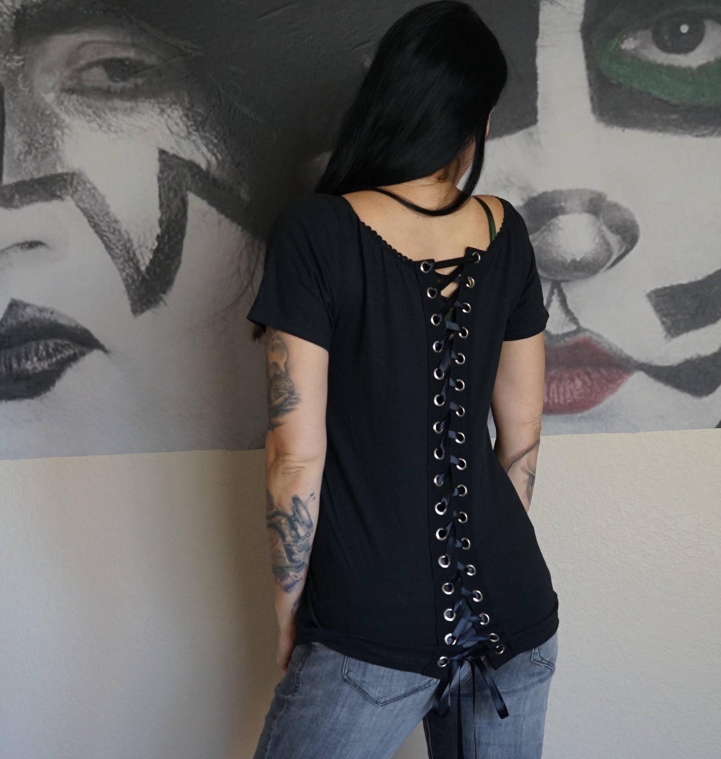 Ozzy Black Sabbath Lace-Up Band Tee: Upcycled Concert Shirt