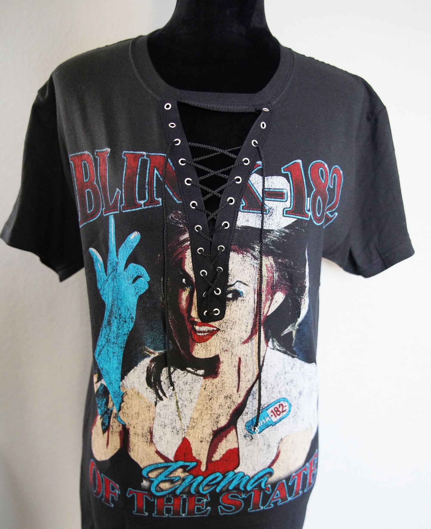 Blink 182 Lace-Up Band Tee  Concert Shirt