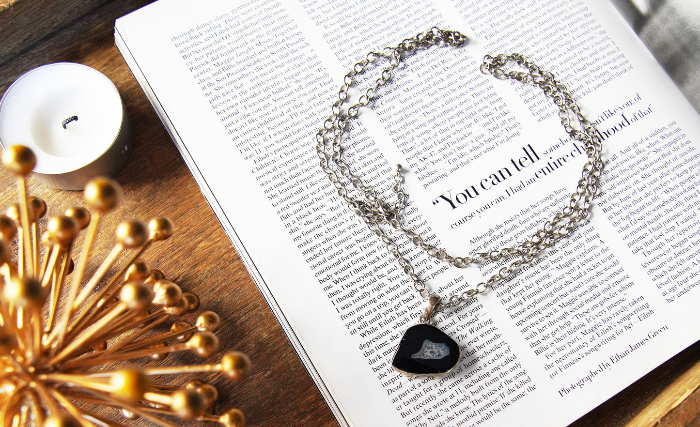 Olivia Paige -Sterling Silver ONYX Gemstone  Necklace vintage style look
