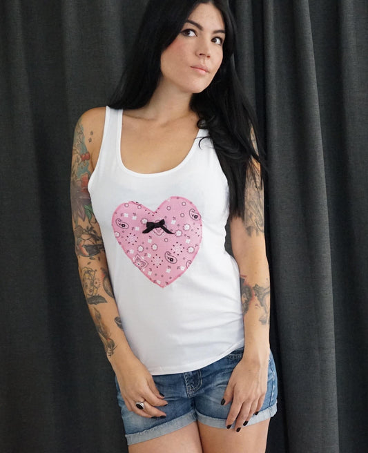 Olivia Paige -Heart bandana studded   Pin up  bow tank top rockabilly Festival Fashion