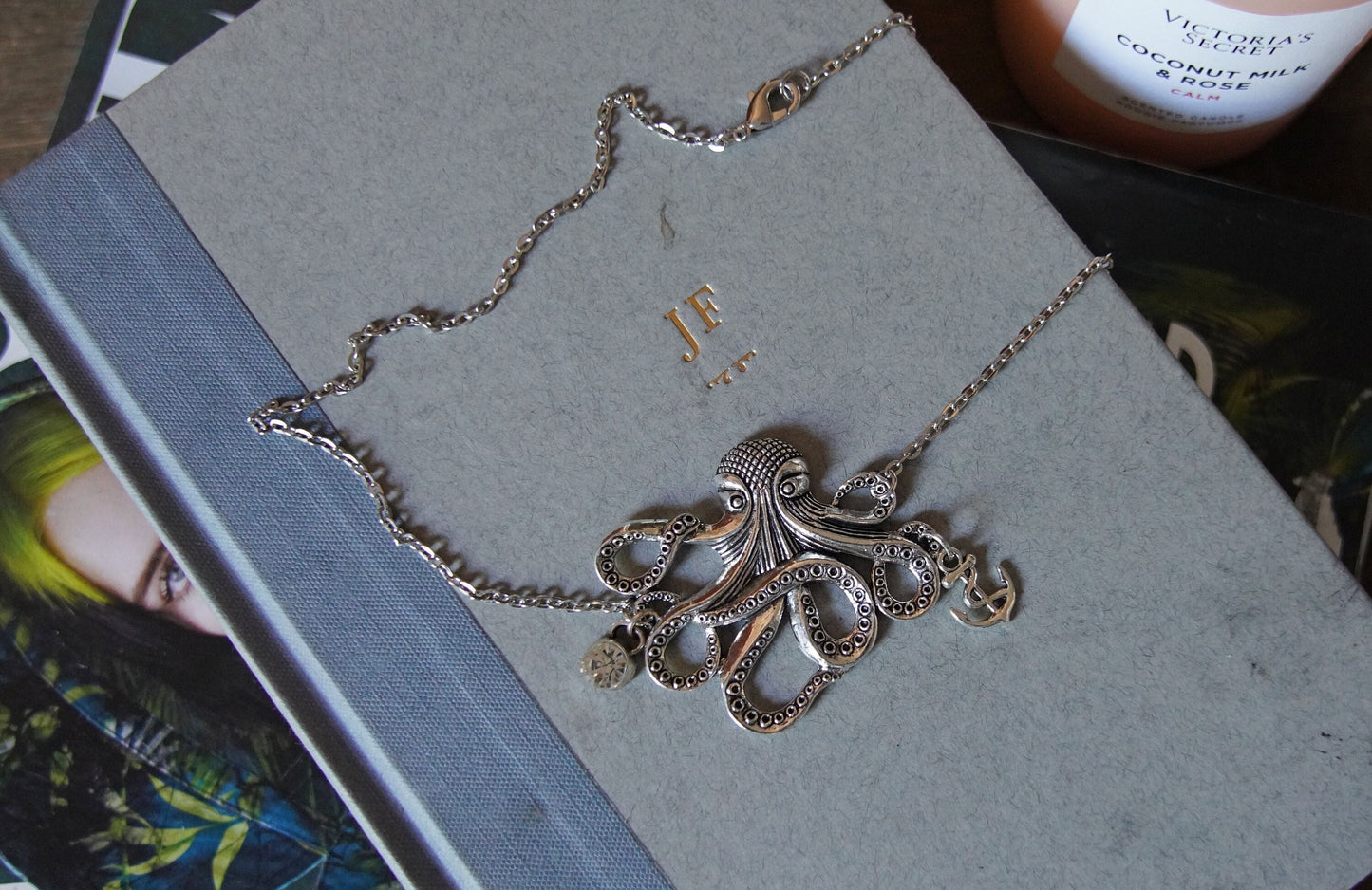 Olivia Paige -Rockabilly punk rock  Anchor octopus necklace