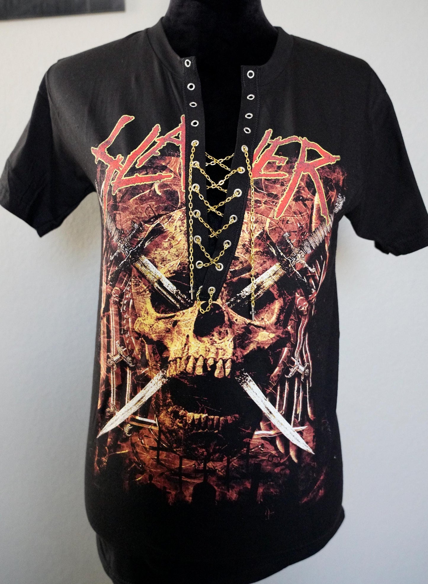 Slayer Lace-Up Band Tee: Reworked Concert Shirt