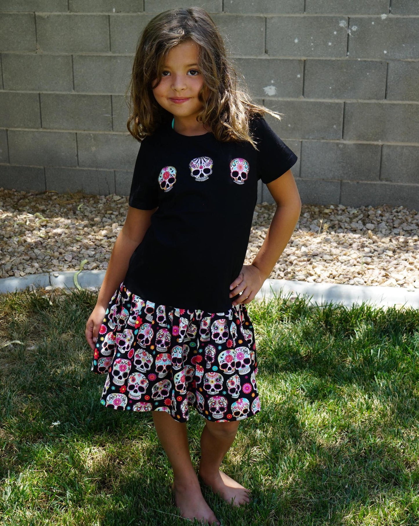 Olivia Paige - Little girls sugar skull rockabilly punk rock outfit Tattoo Dress  toddler