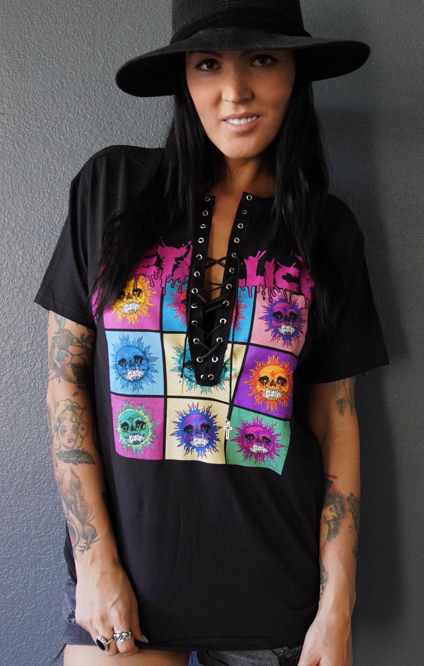 Metallica Lace-Up Band Tee: Upcycled Concert Shirt