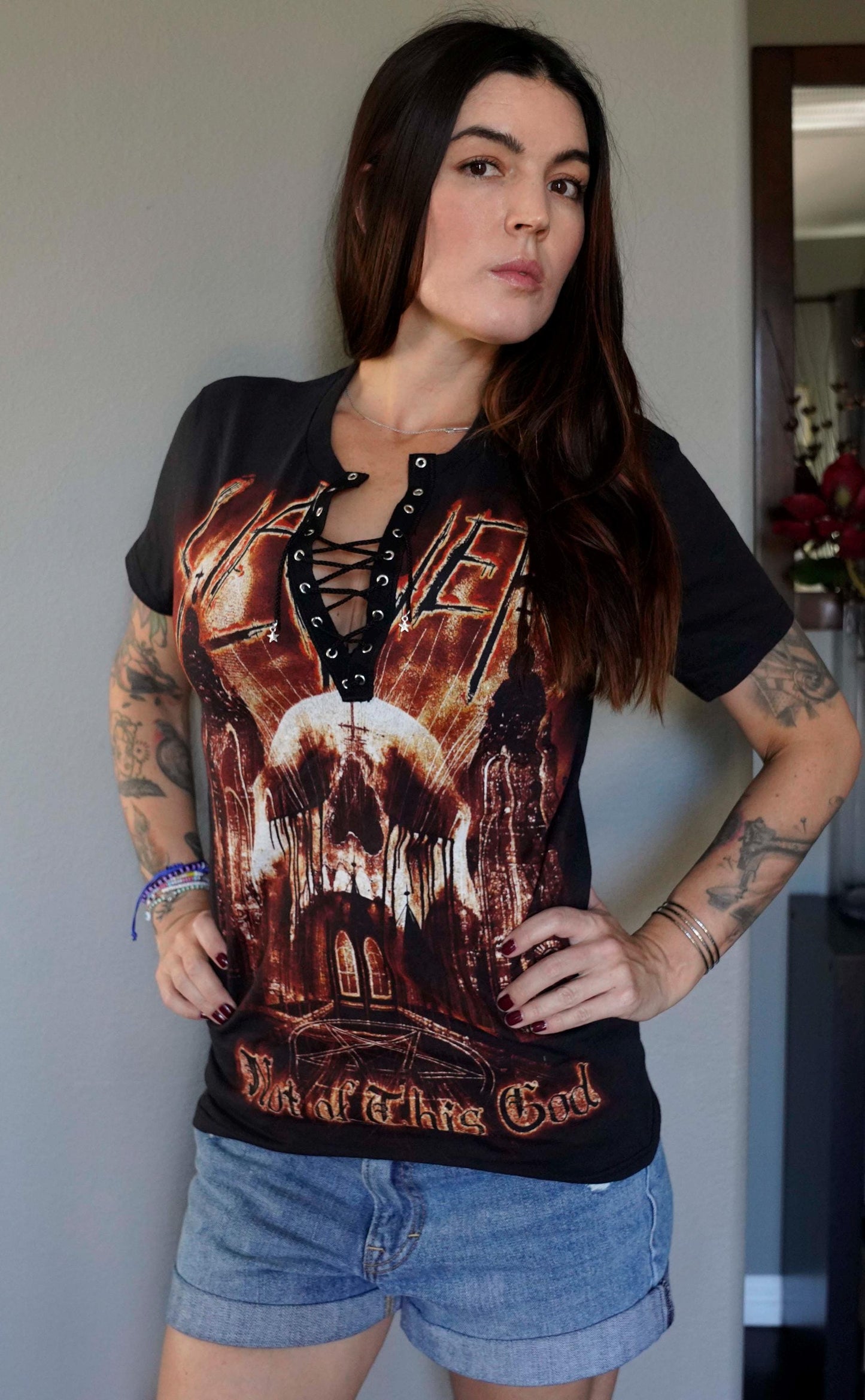 Slayer Lace-Up Band Tee: Reworked Concert Shirt