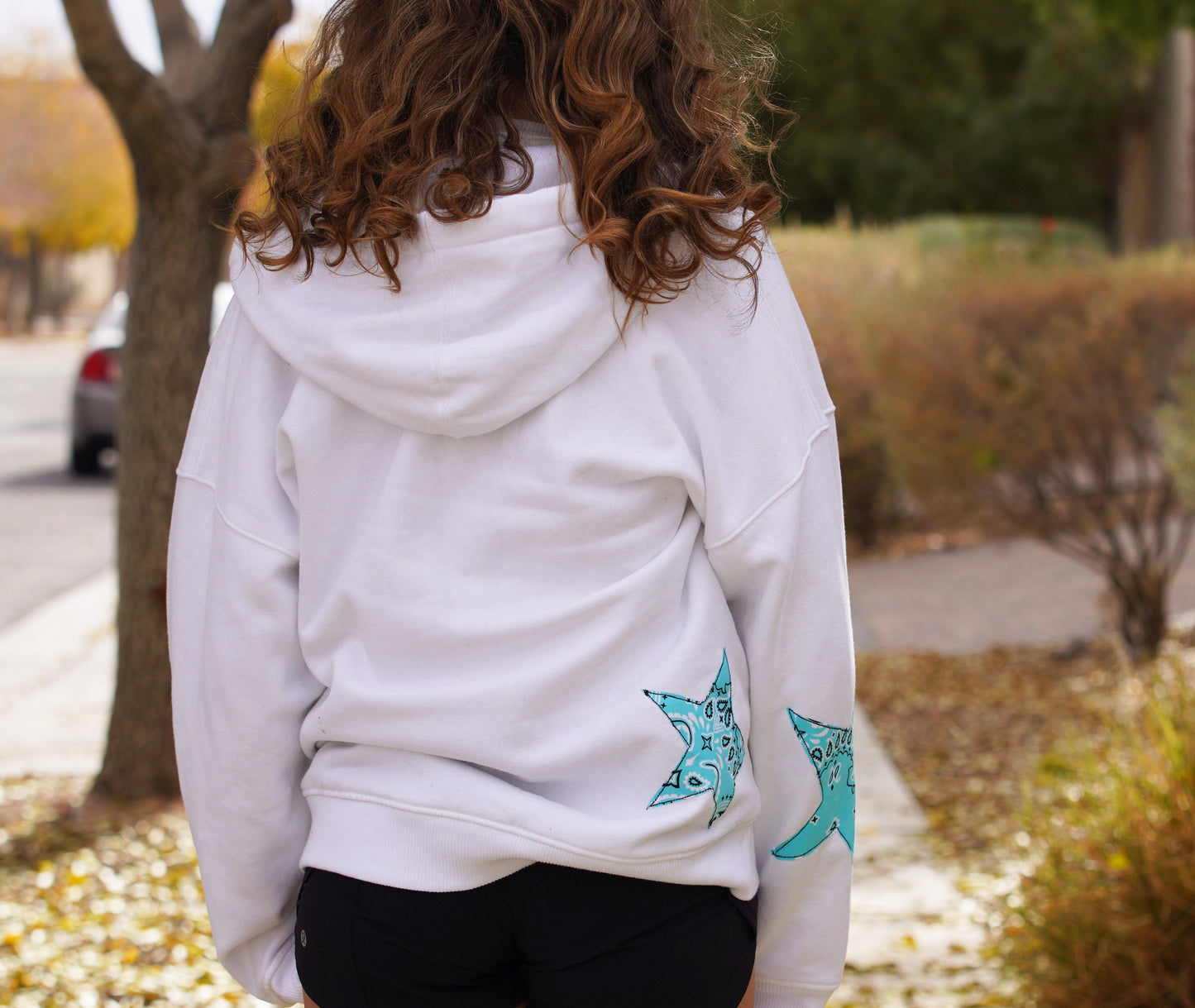 Olivia Paige - Oversized Patchwork hoodie bandana stars  sweatshirt  hoodie  fleece