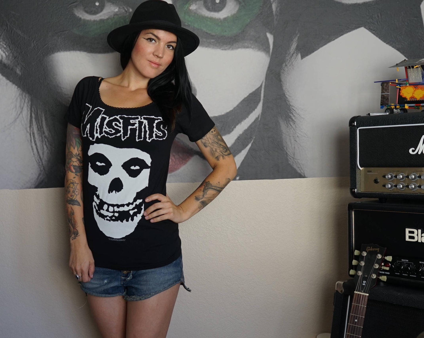 Misfits Lace-Up Band Tee: Upcycled Concert T-Shirt
