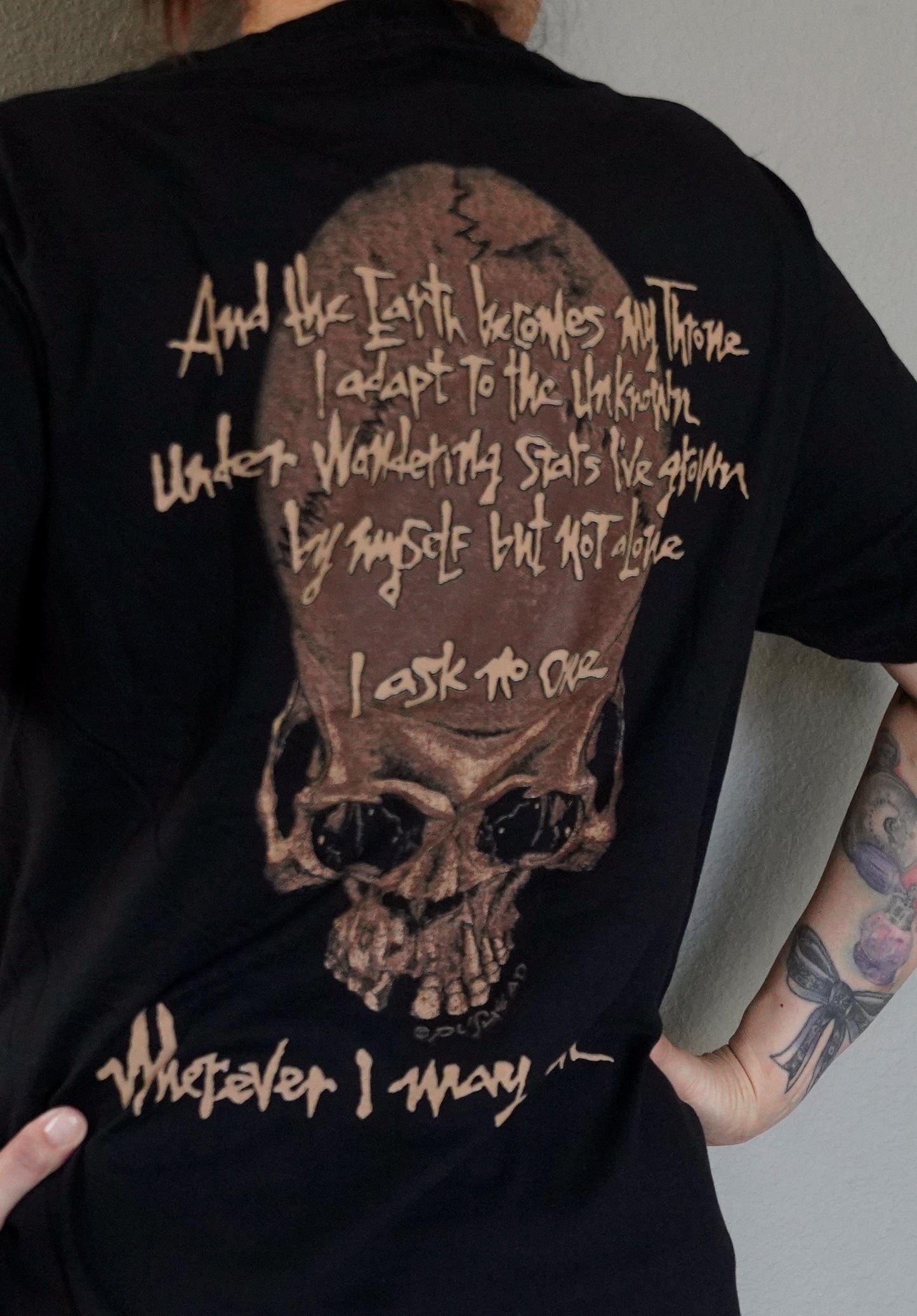 Lace-Up Metallica Concert Tee: Hand-Altered Band Shirt