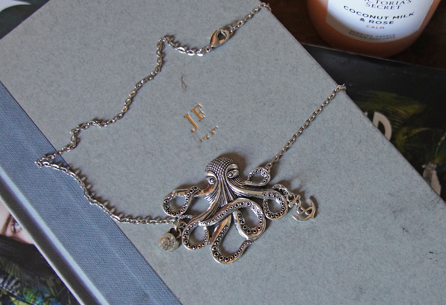 Olivia Paige -Rockabilly punk rock  Anchor octopus necklace