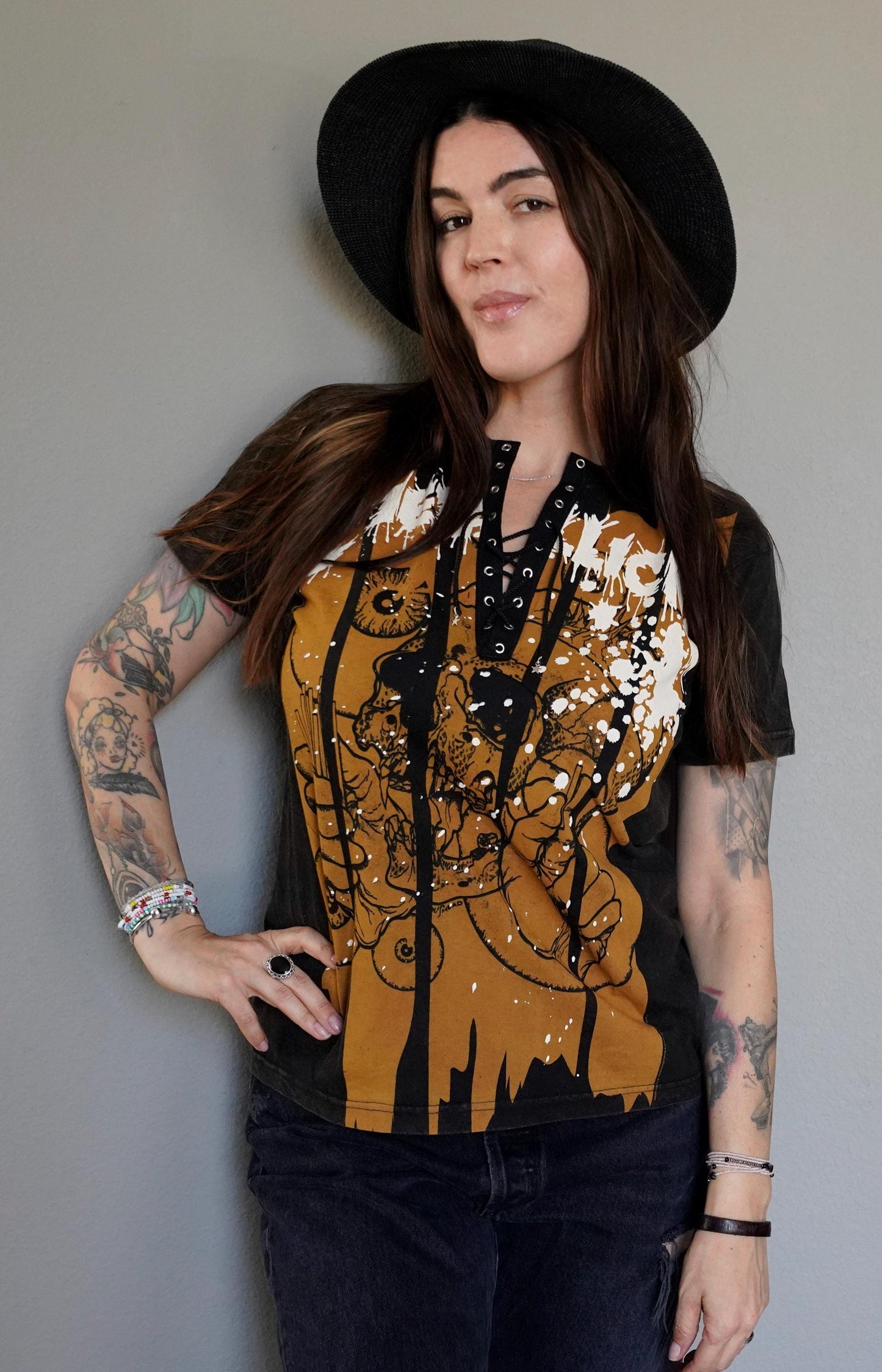 Metallica Lace-Up Band Tee: Reworked Concert Shirt