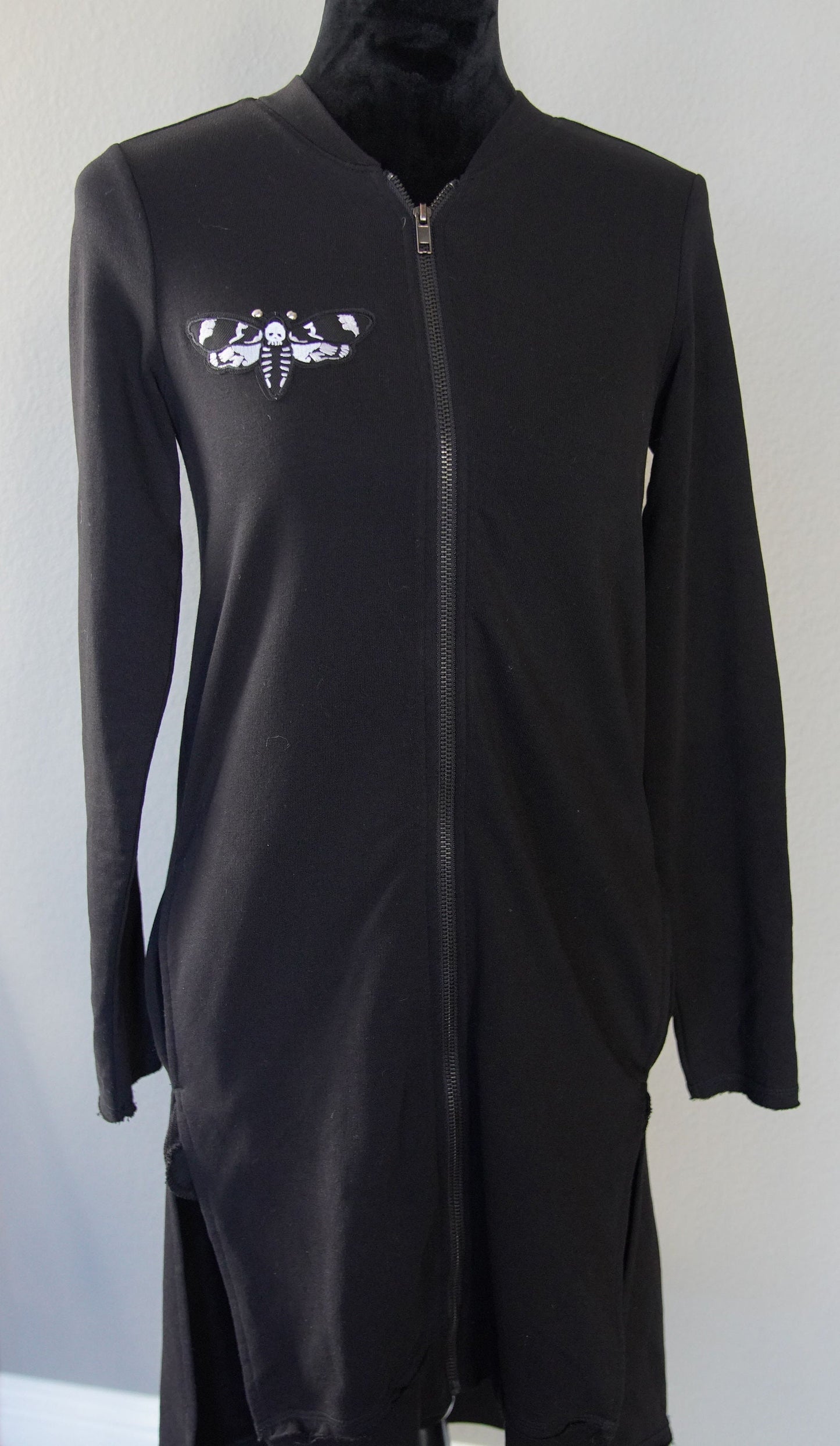 Olivia Paige Clothing -  Gothic Skull Moth Long  Hoodie