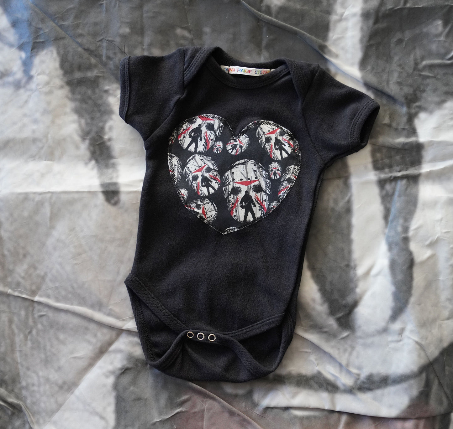 Olivia Paige - Horror Heart baby punk rock sugar skull Goalie Mask Halloween Friday 13th