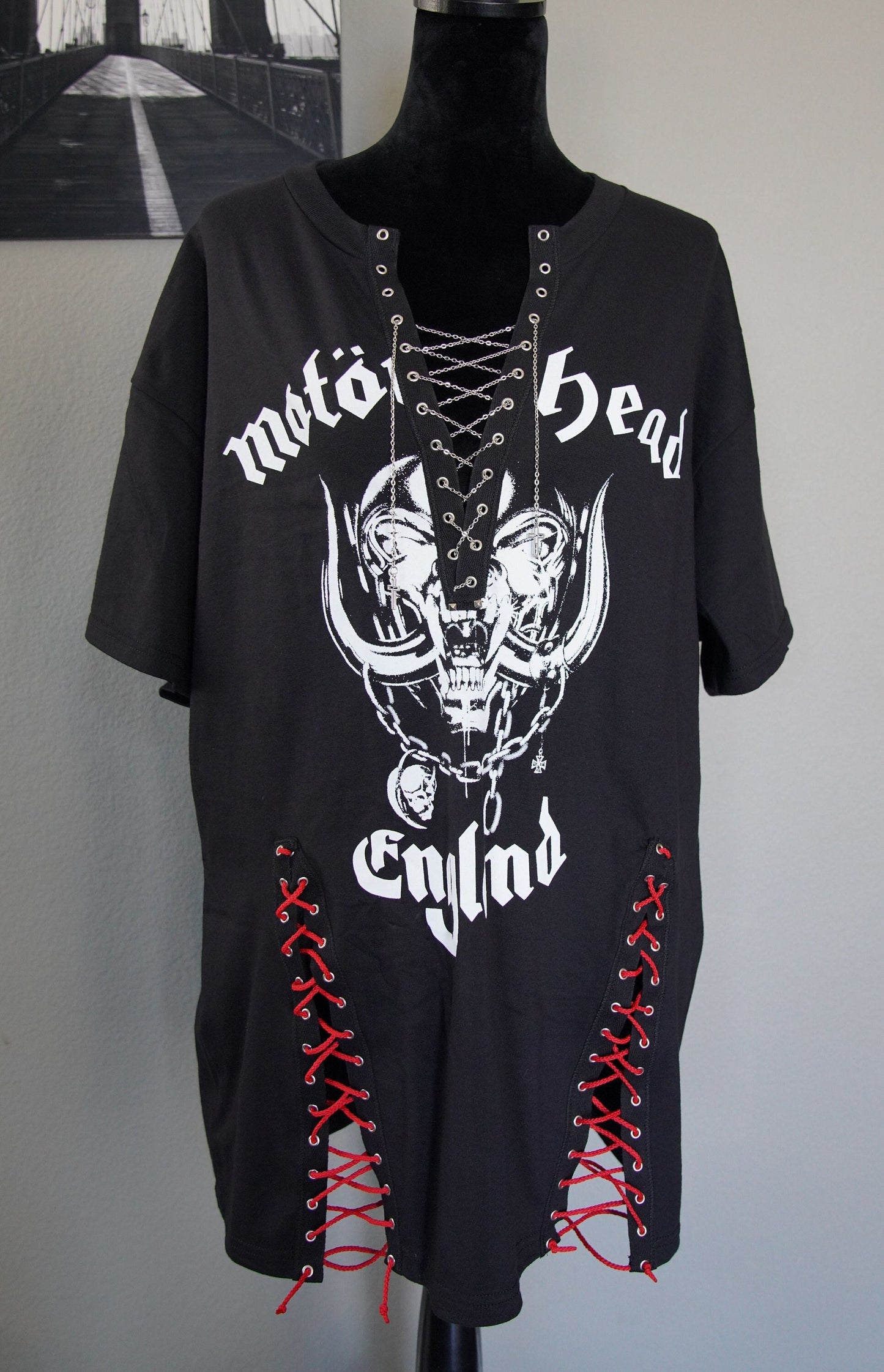 Motorhead Lace-Up Band Tee - Upcycled Concert Shirt