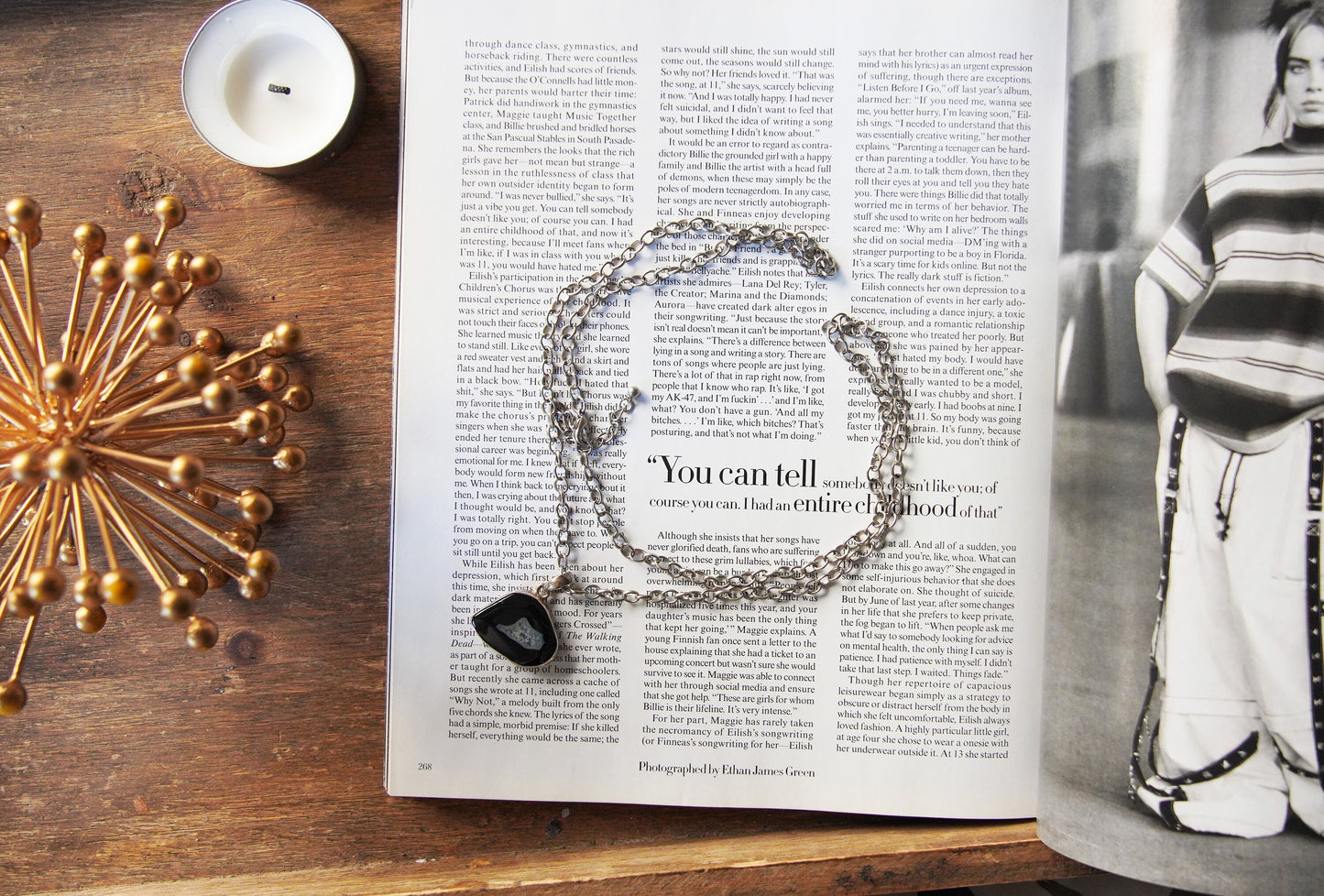 Olivia Paige -Sterling Silver ONYX Gemstone  Necklace vintage style look